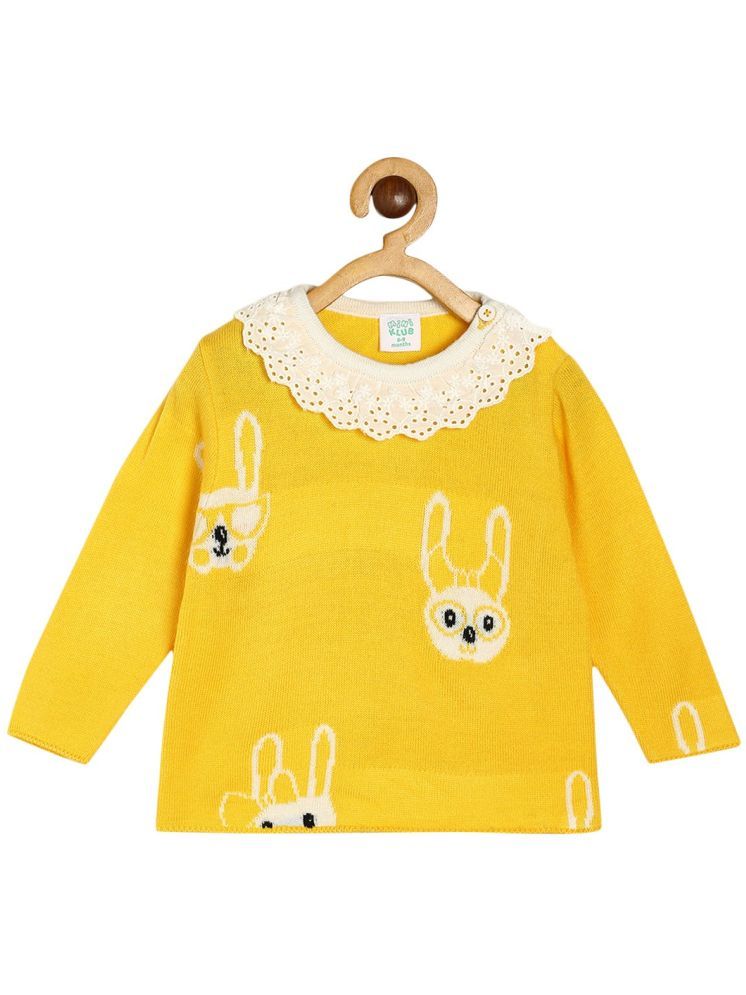     			Miniklub Baby Girls Round Neck Full Sleeve Knit Sweater (Yellow Color)