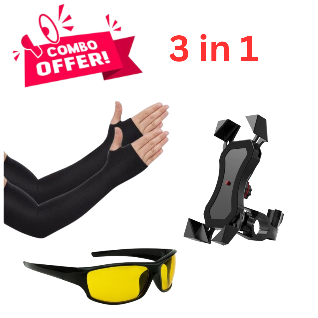     			Bentag combo of Arm sleeves and bike mobile holder