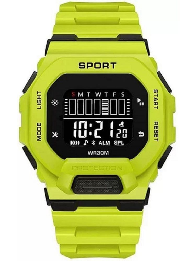     			Viser Lime Green Silicon Digital Womens Watch