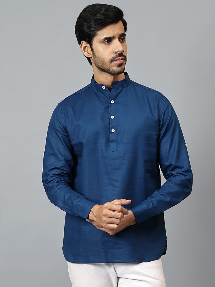     			Yugnik Dark Indigo Cotton Men's Regular Kurta ( Pack of 1 )