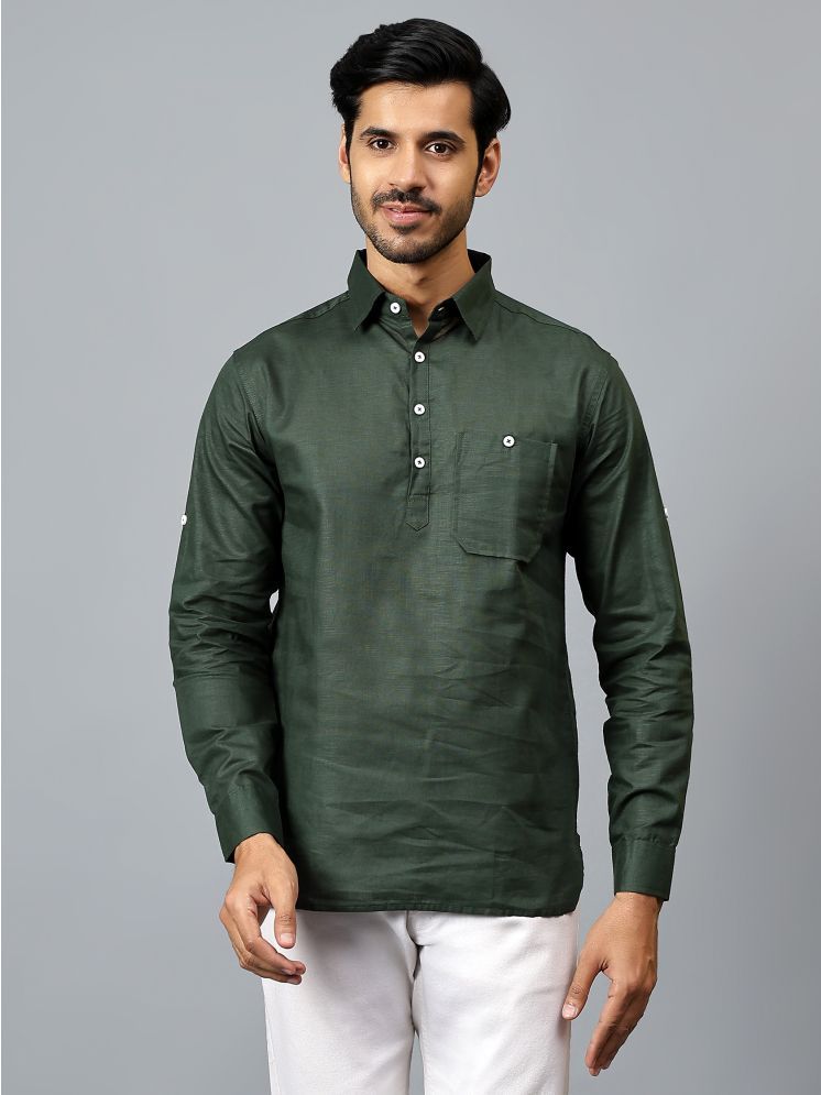     			Yugnik Green Cotton Men's Regular Kurta ( Pack of 1 )