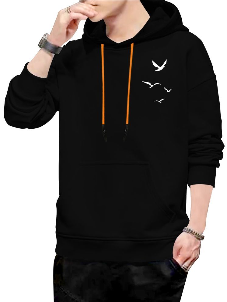     			fashion and youth Cotton Blend Hooded Men's Sweatshirt - Black ( Pack of 1 )