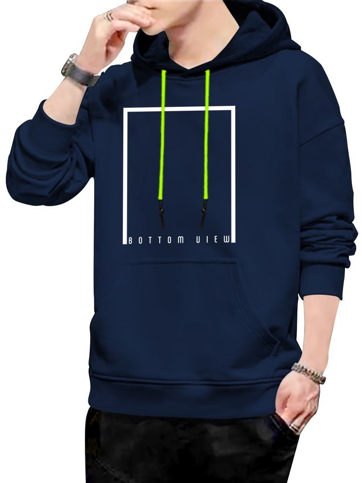     			fashion and youth Cotton Blend Hooded Men's Sweatshirt - Navy ( Pack of 1 )