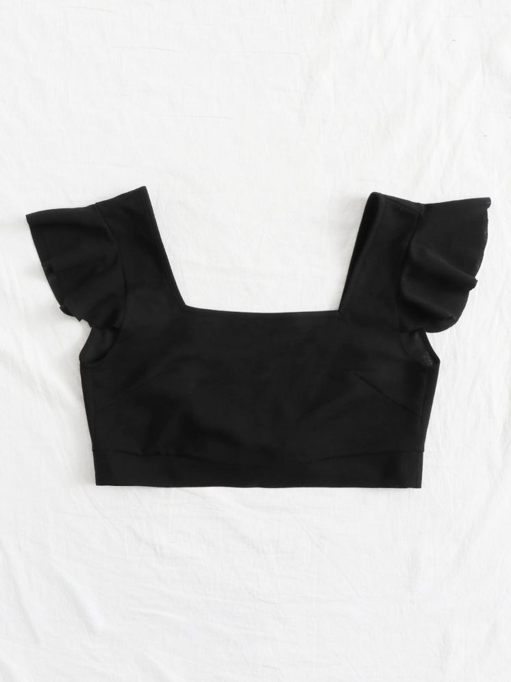     			Aahwan Black Polyester Women's Crop Top ( Pack of 1 )