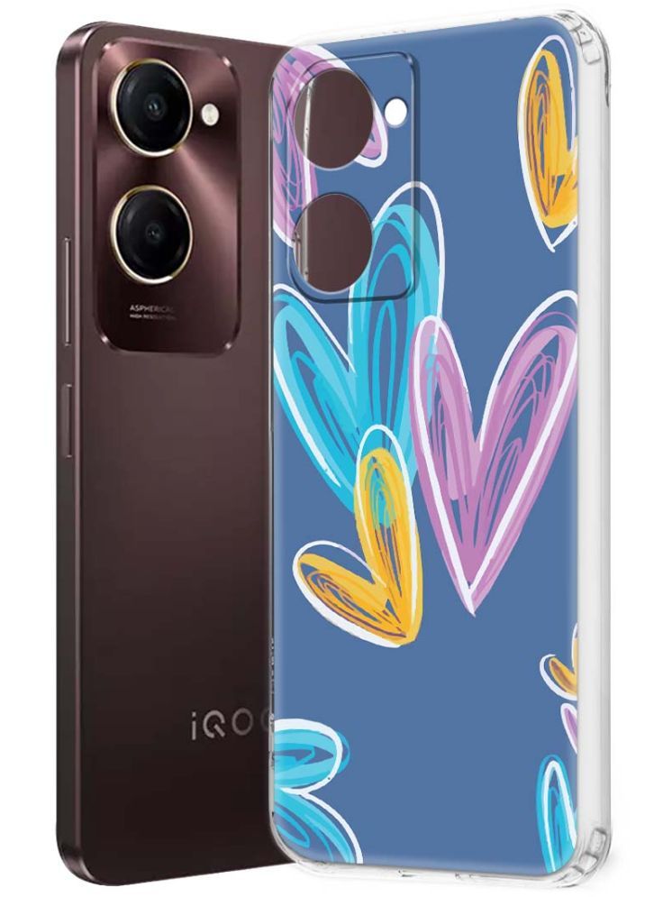     			NBOX Multicolor Printed Back Cover Silicon Compatible For iQOO Z9 Lite 5G ( Pack of 1 )