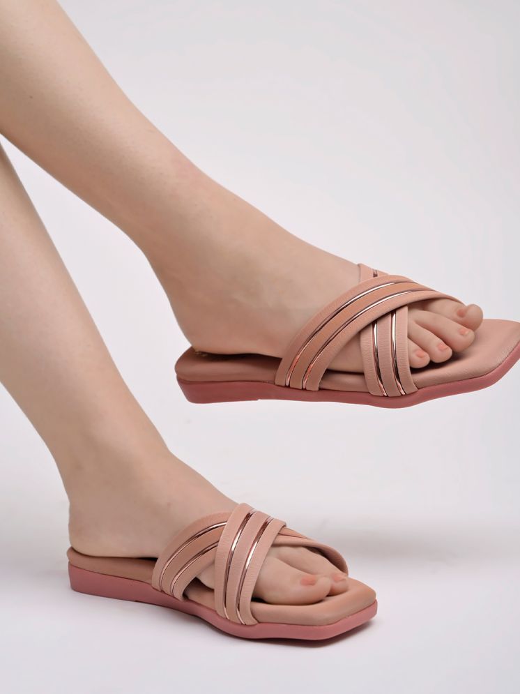     			Shoetopia Peach Women's Flats