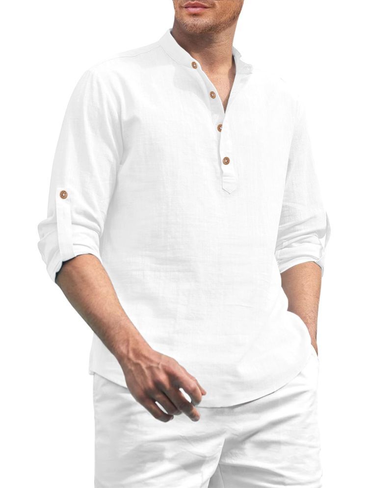     			Vida Loca White Cotton Blend Men's Shirt Style Kurta ( Pack of 1 )