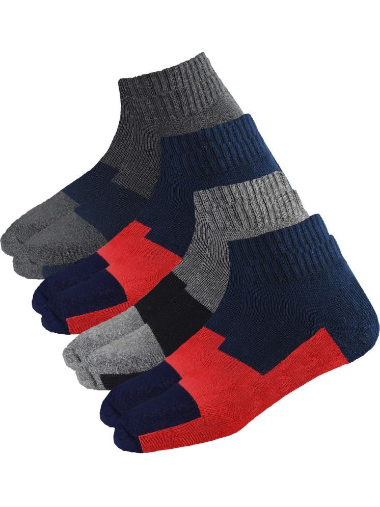     			hicode Cotton Men's Self Design Multicolor Ankle Length Socks ( Pack of 4 )