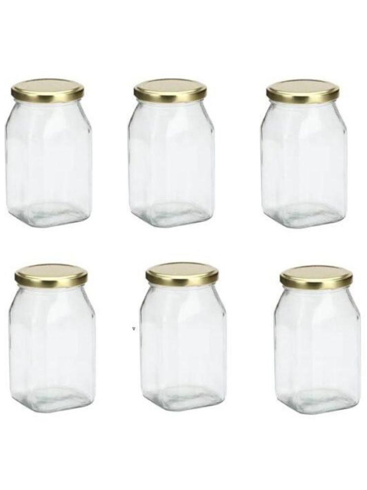     			1st Time Glass Container Jar Glass Transparent Utility Container ( Set of 6 )