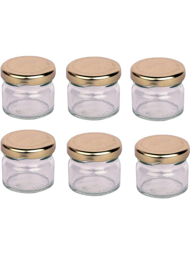     			1st Time Glass Container Jar Glass Transparent Cookie Container ( Set of 6 )