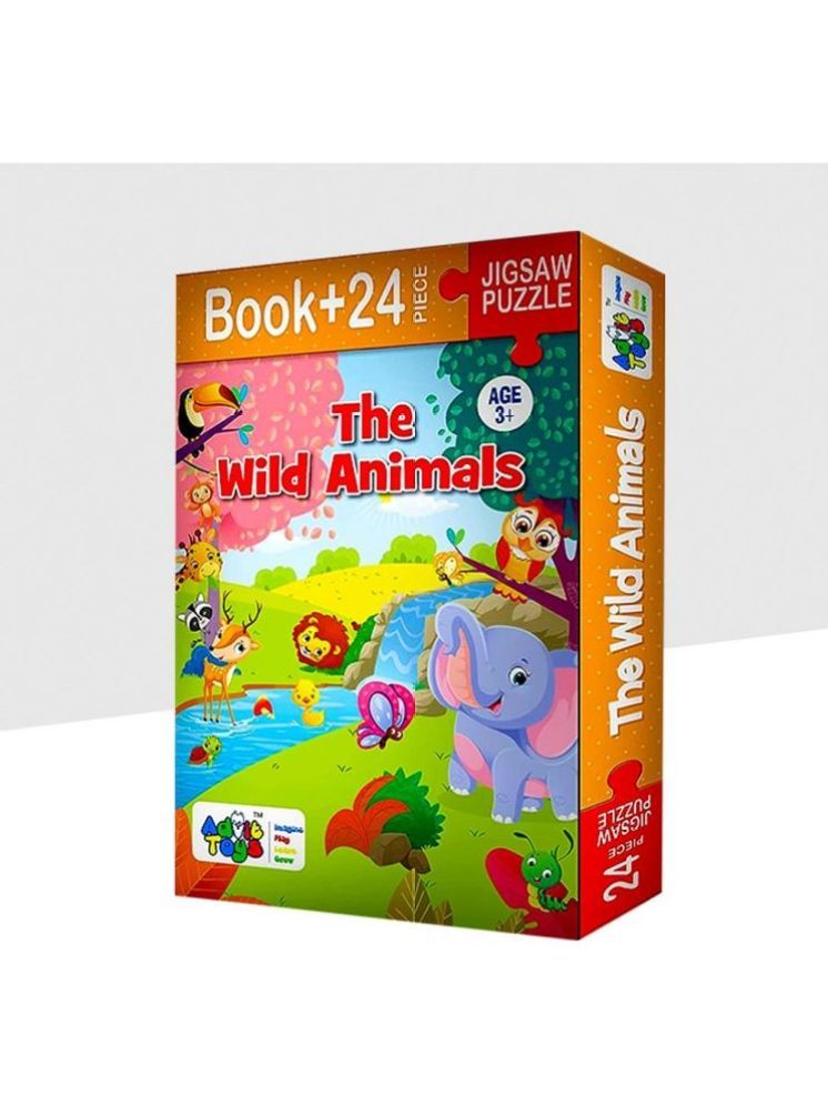     			Advit toys Wild Animals Jigsaw Puzzle Game for Kids Age 3 to 5 Years | Educational Puzzle Games for Focus, Memory, Mental Boost (24 Piece + Book)