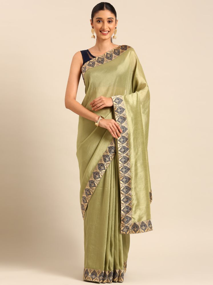     			Aishwarya Art Silk Embellished Saree With Blouse Piece - Light Green ( Pack of 1 )