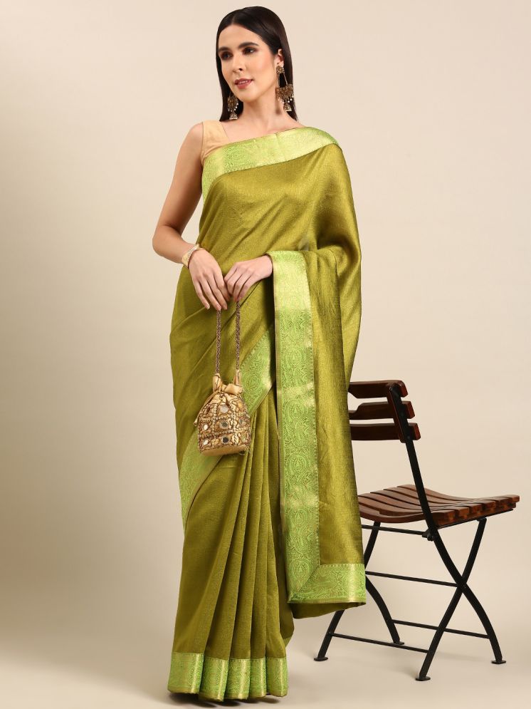     			Aishwarya Art Silk Embellished Saree With Blouse Piece - Fluorescent Green ( Pack of 1 )