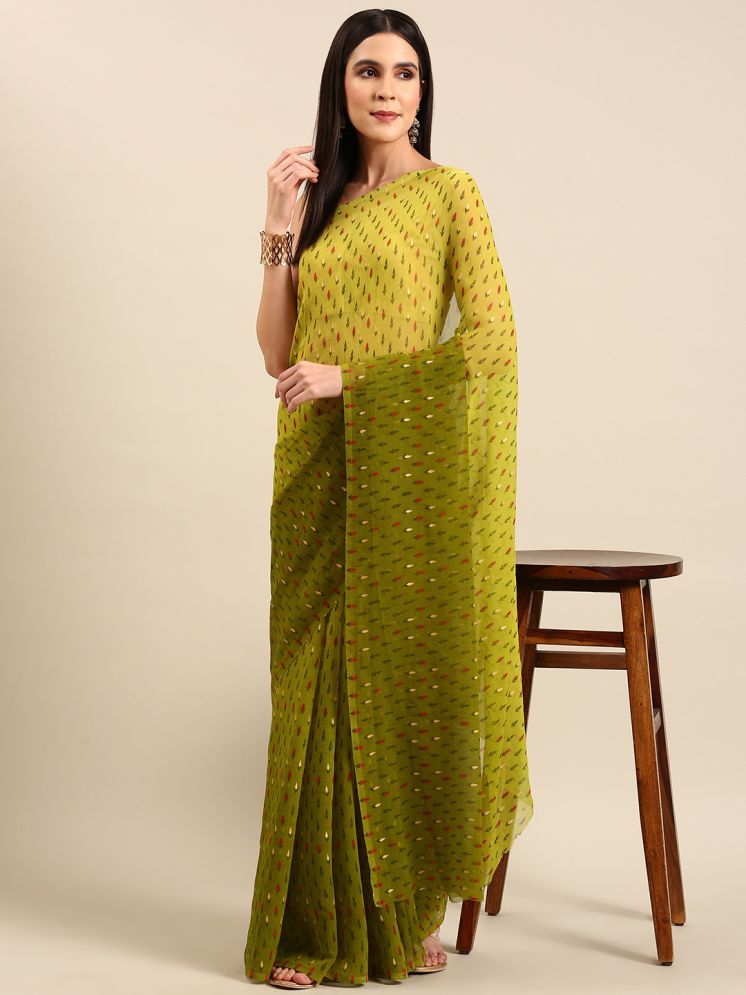     			Aishwarya Georgette Printed Saree With Blouse Piece - Green ( Pack of 1 )