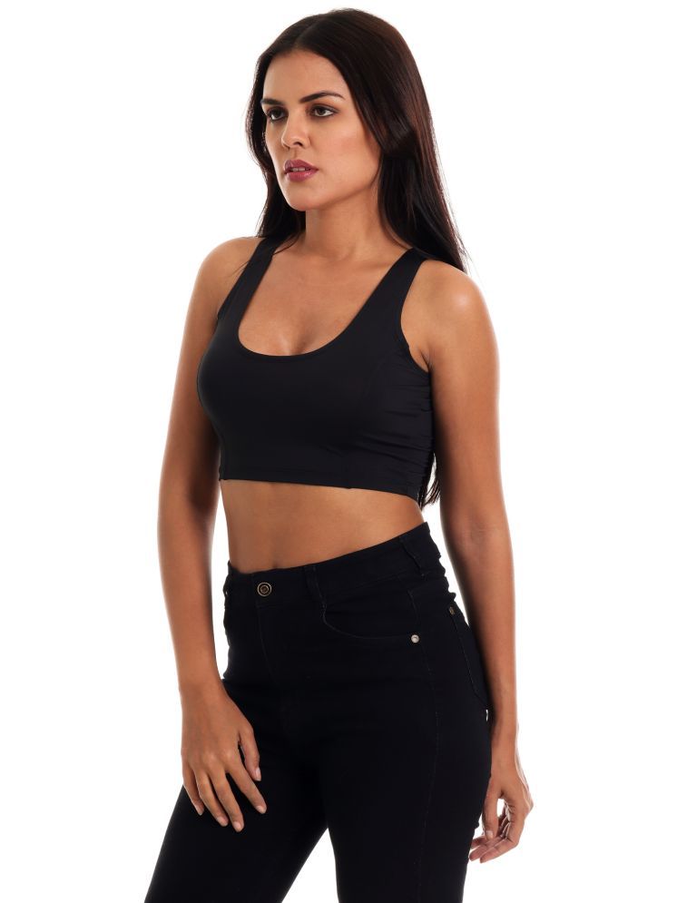     			Aura Glam Black Lycra Regular Fit Women's T-Shirt ( Pack of 1 )