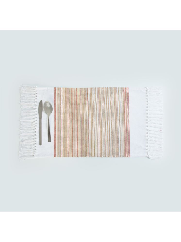     			BBM Cotton Textured Rectangle Table Mats ( 48 cm x 33 cm ) Pack of 4 - Beige