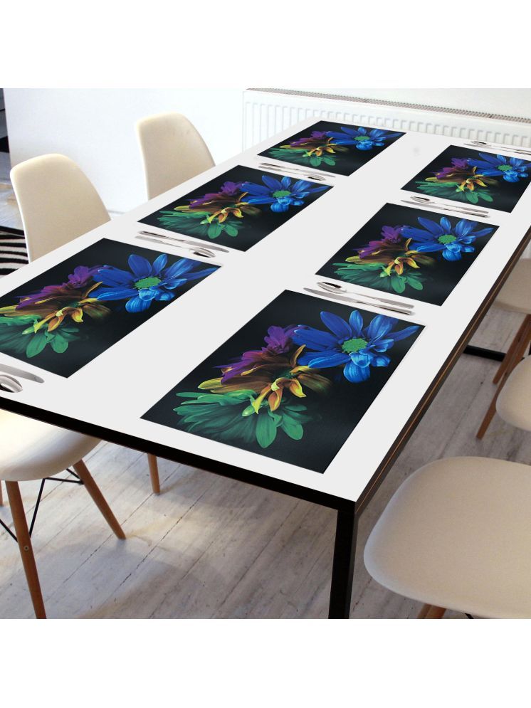     			Crosmo PVC Floral Table Mats ( 45 cm x 30 cm ) Pack of 6 - Multi