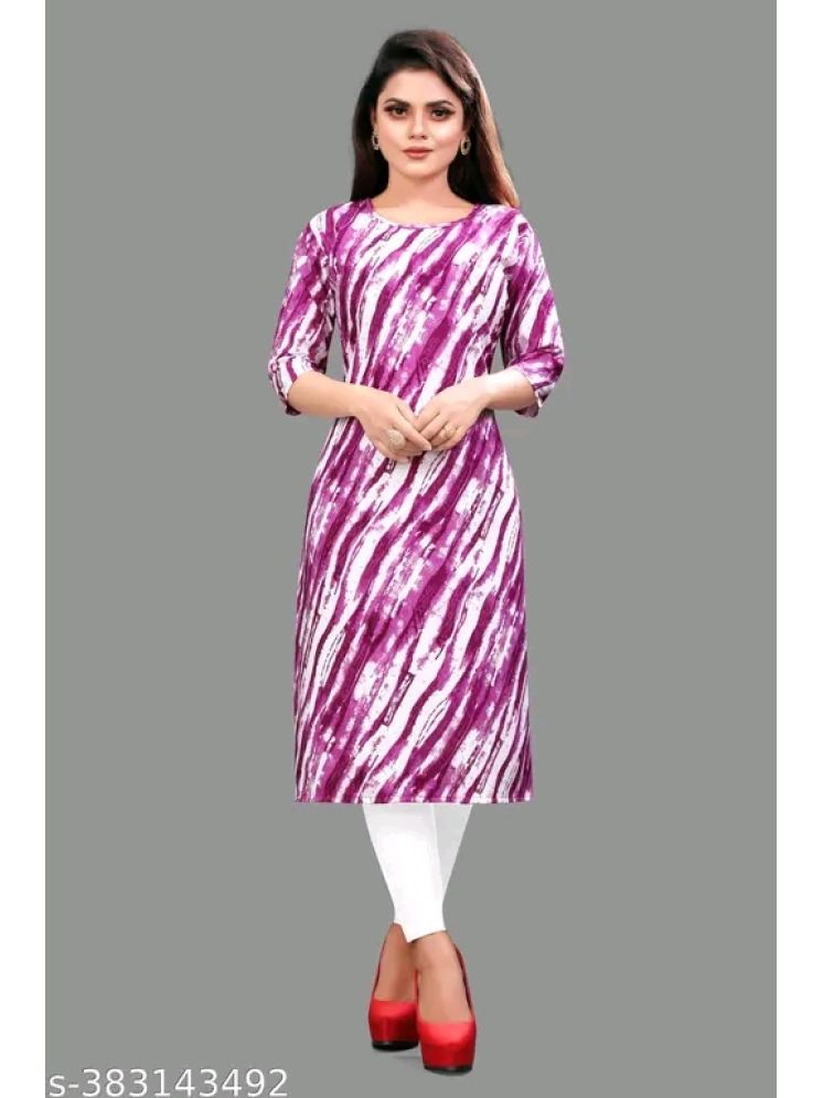     			DESIGNER DREAM Crepe Printed Straight Women's Kurti - Purple ( Pack of 1 )