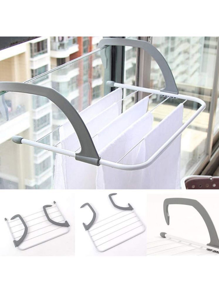     			GEEO Cloth Drying Rack Stand | Cloth Drying Hanger | Wall Mount Cloth Stand | Retractable Clothing Organizer for Clothes Socks, Clothes Airer Foldable Storage No Need Install Outdoor Drying