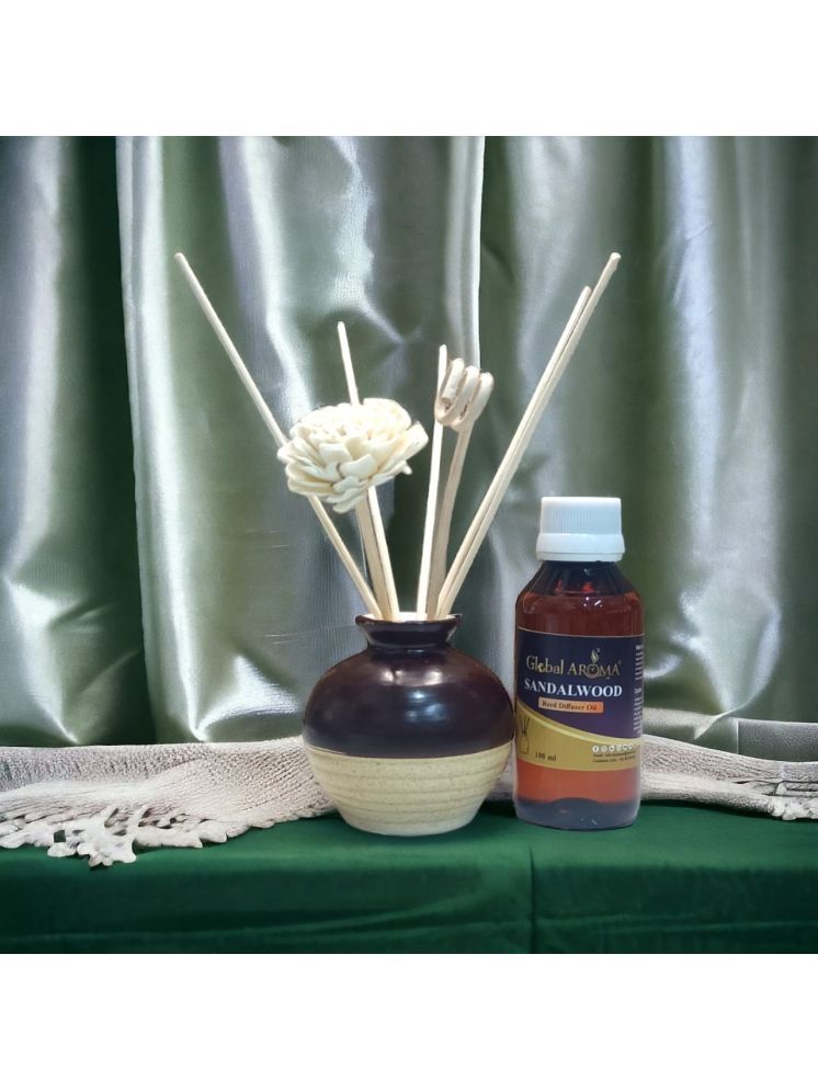     			GLOBAL AROMA Sandalwood Fragrance Ceramic Pot Reed Diffusers Set 100ML