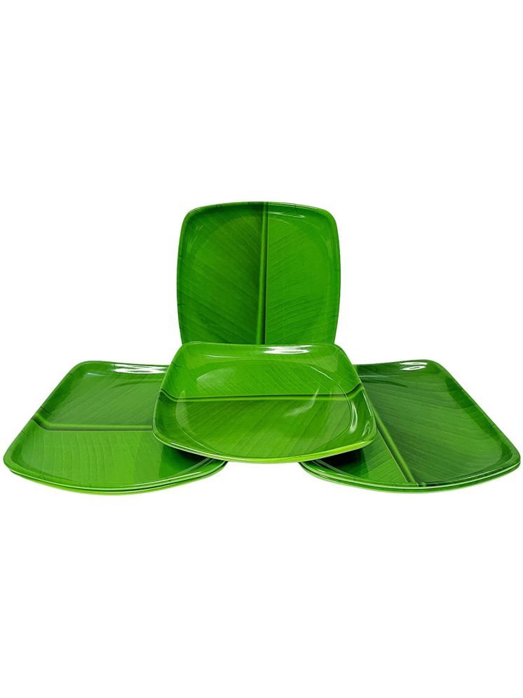     			Laserbot 6 Pcs Melamine Dark Green Half Plate