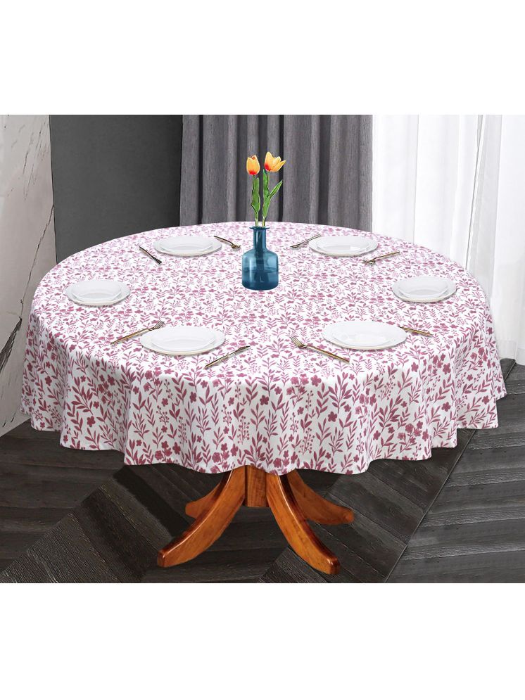     			Oasis Hometex Printed Cotton 6 Seater Round Table Cover ( 152 x 152 ) cm Pack of 1 Pink