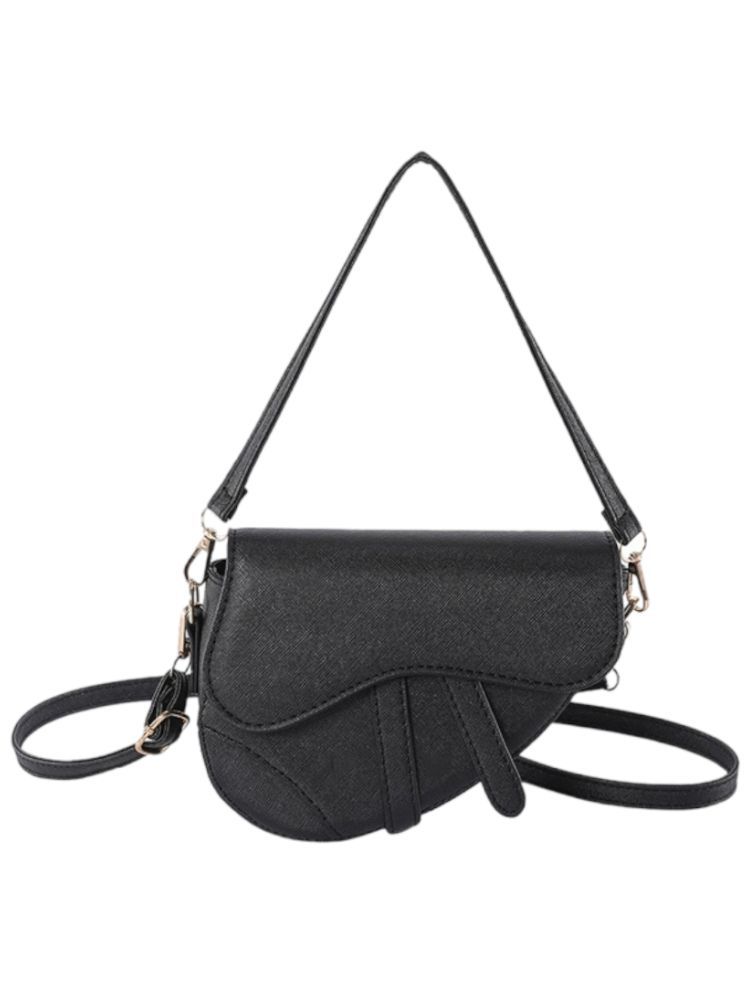     			Santorini Black Faux Leather Sling Bag