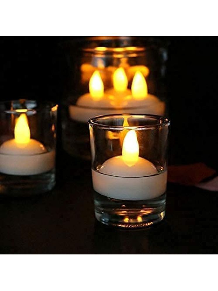     			VM SHOPPING MALL White Floating Candle 5 cm ( Pack of 1 )