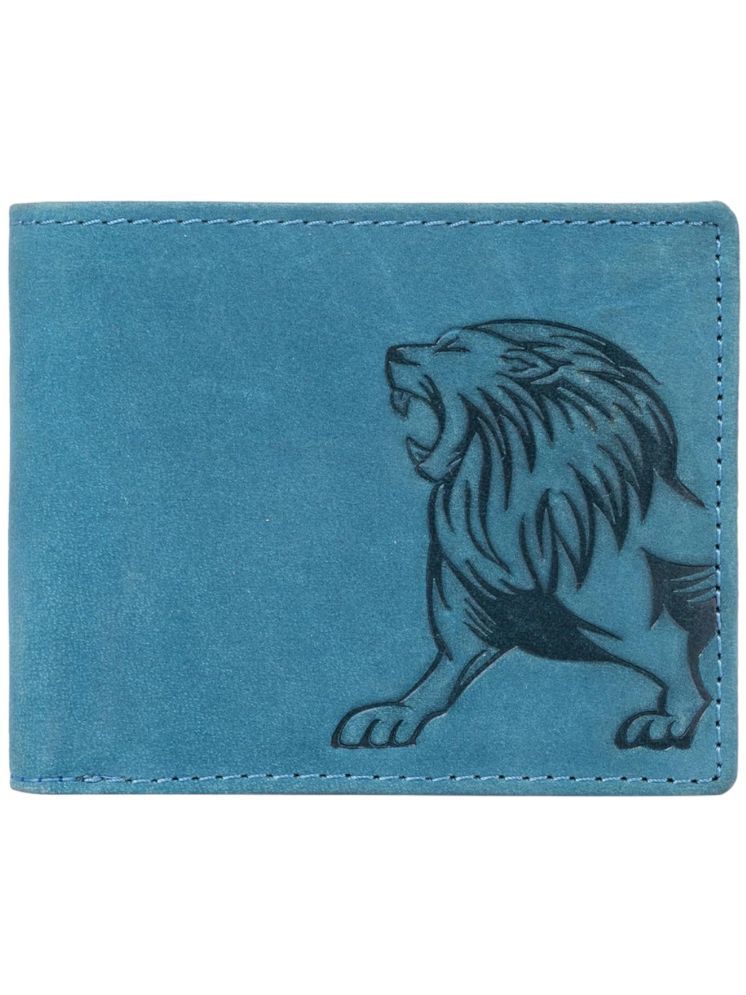     			samtroh Blue Leather Men's RFID Wallet ( Pack of 1 )