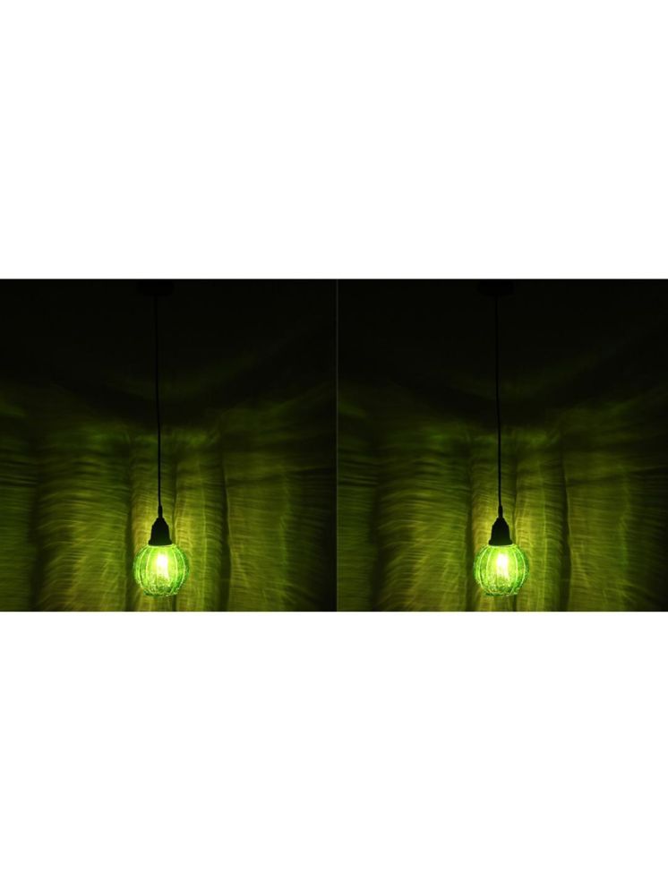     			1st Time Glass Designer Ceiling Lamp Pendant Green - Pack of 2