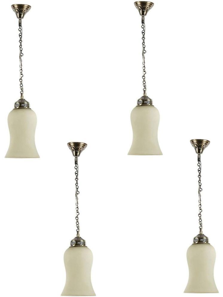     			1st Time Glass Designer Ceiling Lamp Pendant Beige - Pack of 4