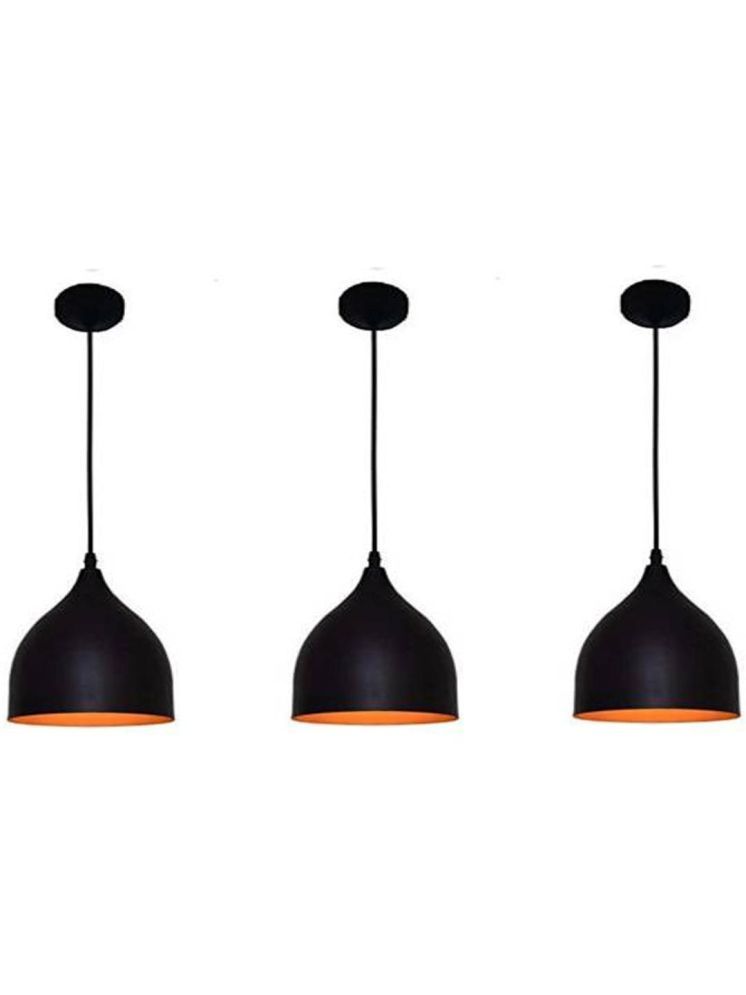     			1st Time Metal Designer Ceiling Lamp Pendant Black - Pack of 3