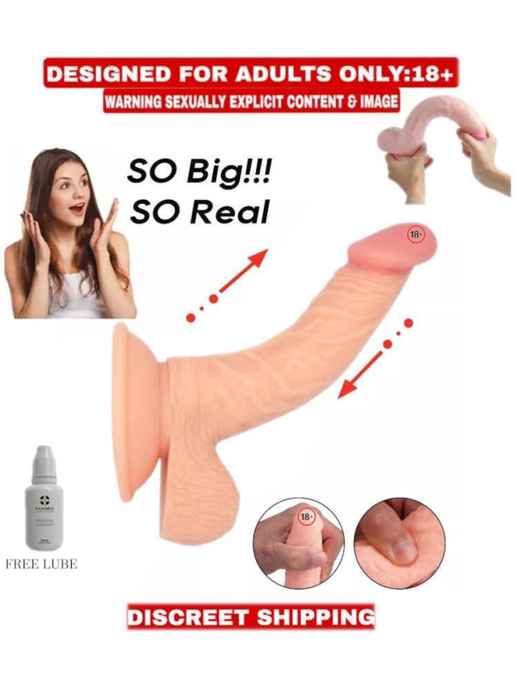     			9 INCH PREMIUM SKIN COLOR SUCTION BASE  DILDO REALISTIC SILICON DILDO WITH PERFECT SUCTION CUP & BIG BALLS Suction dildo toy big dildos women sexy toy at low price Dildo with lube by Bluemoon