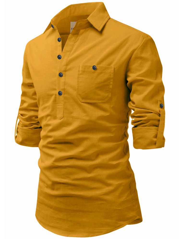     			Apektra Yellow Cotton Men's Regular Kurta ( Pack of 1 )