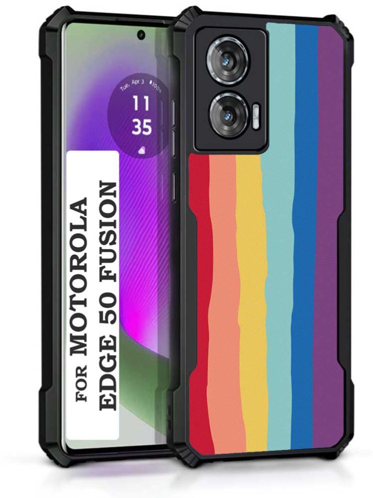     			COBERTA Multicolor Printed Back Cover Polycarbonate Compatible For Moto Edge 50 Fusion ( Pack of 1 )