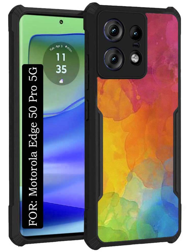     			COBERTA Multicolor Printed Back Cover Polycarbonate Compatible For Motorola Edge 50 Pro 5G ( Pack of 1 )