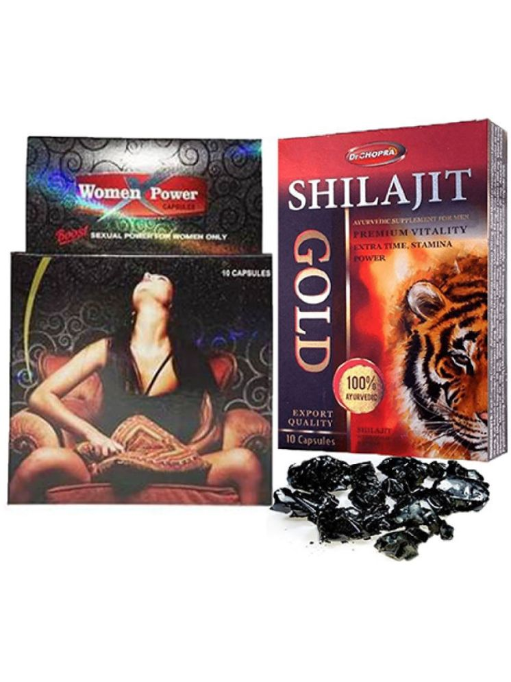     			Combo of Dr. Chopra Women X Power Capsule & Shilajit Gold 10 Capsule For Extra Time, Stamina & Power