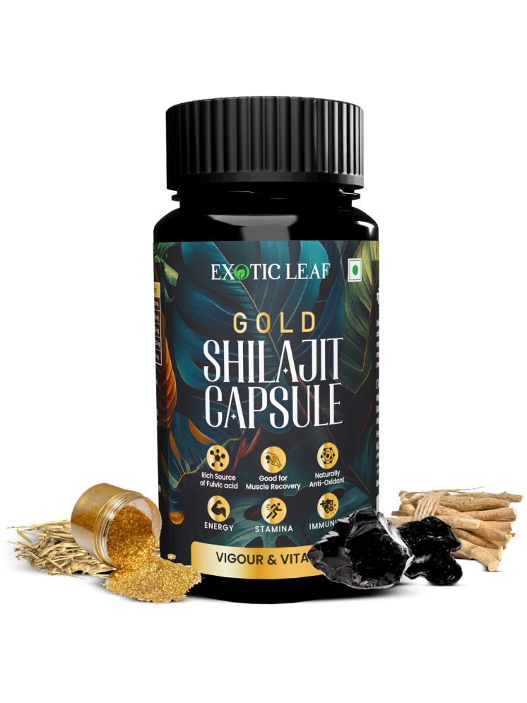     			EXOTIC LEAF Gold Shilajit 120 Capsules for Strength, Stamina, and Endurance | Enriched with 24 Carat Gold (Swarn bhasm) | Lab Tested, 100% Ayurvedic Formula