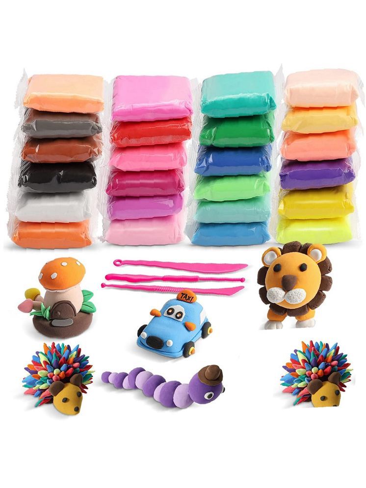     			Eclet (Pack of 12) Air Dry Clay, Colorful Children Soft Clay, Creative Art Crafts, Gifts for Kids-Multi Color. Non-Toxic Modeling Magic Fluffy Foam Bouncing Clay Putty Kit for Kids with Tools.99