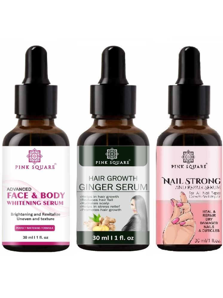     			Face and Body Whitening Serum, Hair Growth Ginger Serum & Nail Strong and Repair Serum (Each,30ml) Combo of 3