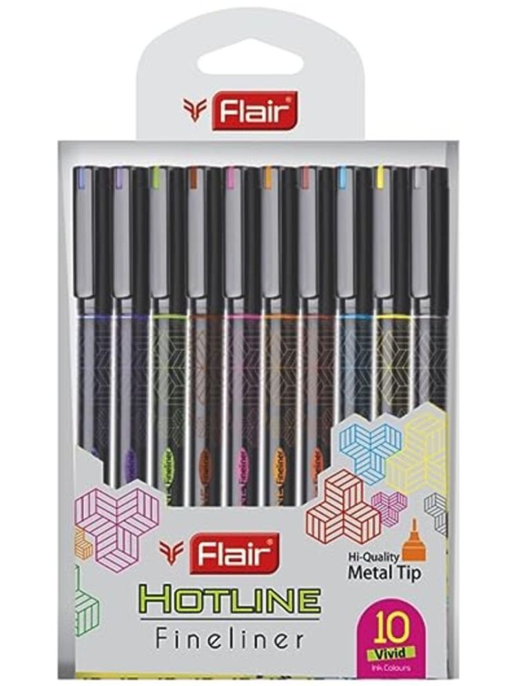     			Flair Hotline Fineliner Pen Multicolor Pack of 10