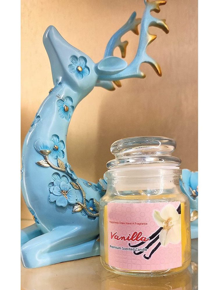     			Floish Yellow Vanilla Jar Candle 9 cm ( Pack of 1 )