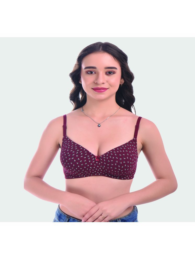     			LadySoft Maroon Lycra Heavily Padded Women's Everyday Bra ( Pack of 1 )