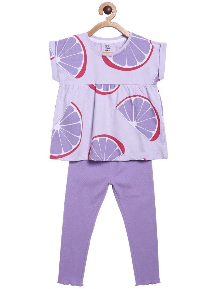     			MINI KLUB Purple Cotton Girls Top With Pants ( Pack of 1 )