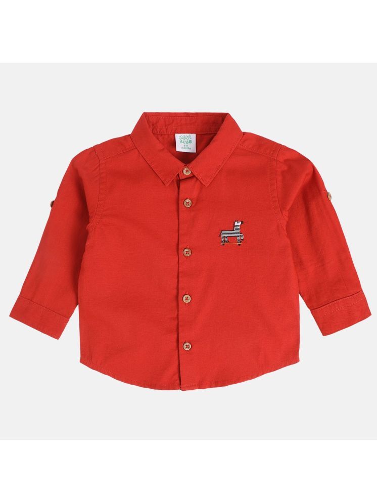     			Miniklub Baby Boys Collar Full Sleeve Woven Shirt (Rust Orange Color)