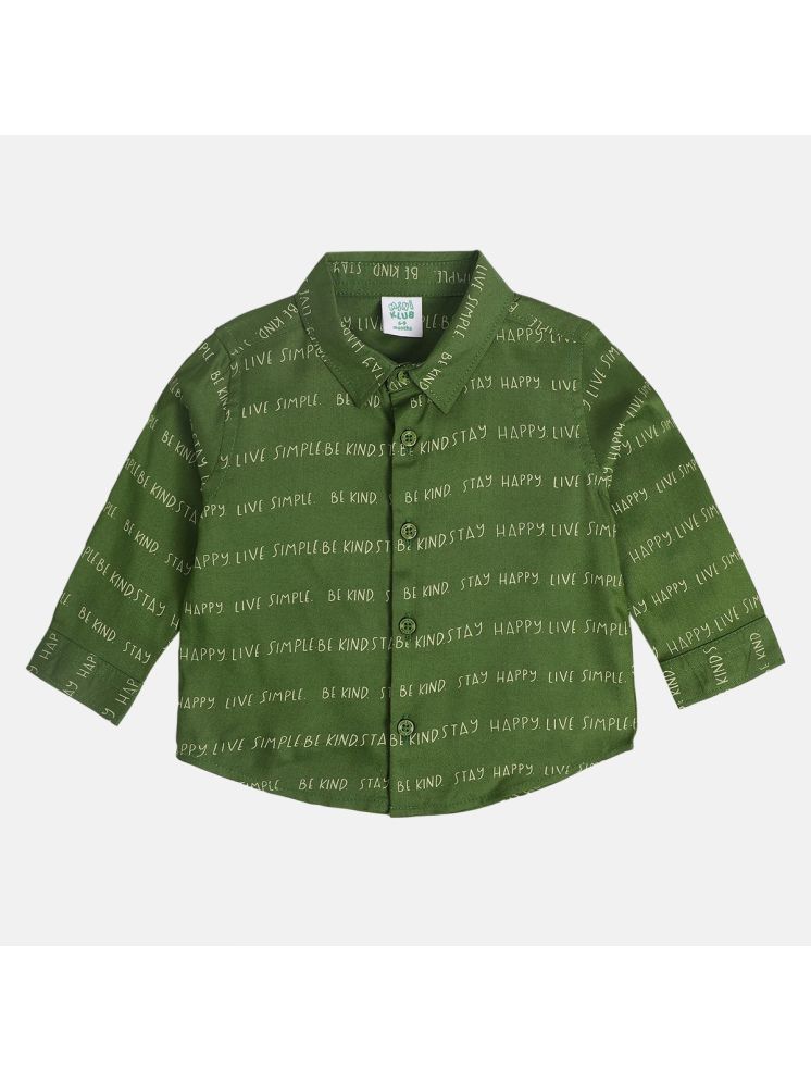     			Miniklub Baby Boys Collar Full Sleeve Woven Shirt (Green Color)