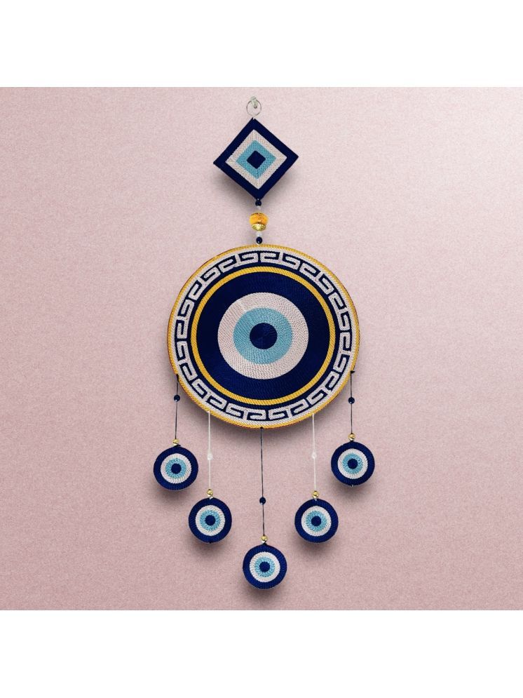     			TORNORY Fabric Evil eye Hanging Wall Sculpture Blue - Pack of 1