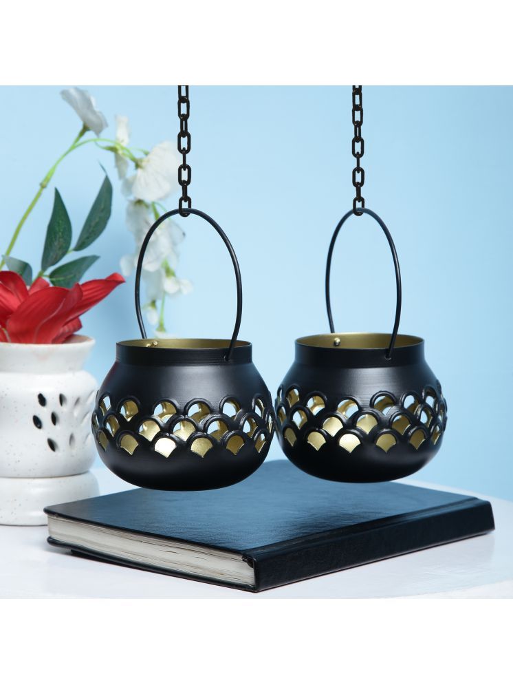     			Urban Hamlet Black Table Top and Hanging Iron Tea Light Holder - Pack of 1