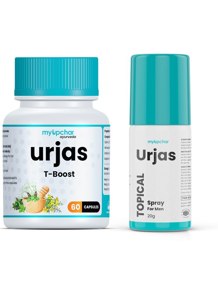     			Urjas T-Boost 60 Capsules With Topical Spray -20 Ml | Improve Power & Stamina