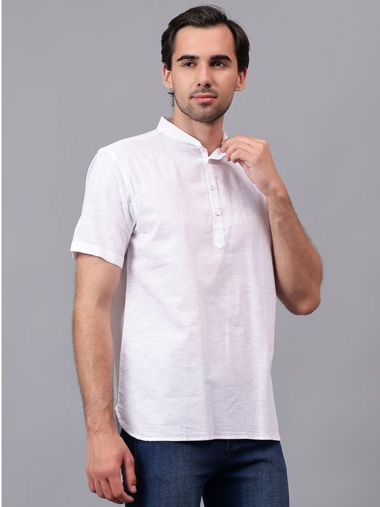     			Yugnik White Cotton Men's Regular Kurta ( Pack of 1 )